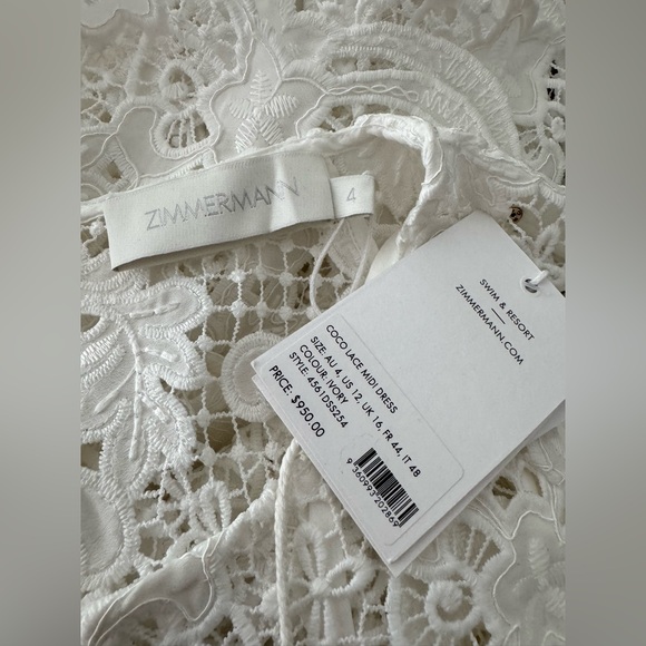 Zimmermann Coro Long Sleeve Guipure Lace Dress Ivory Various Size Available - Picture 16 of 16
